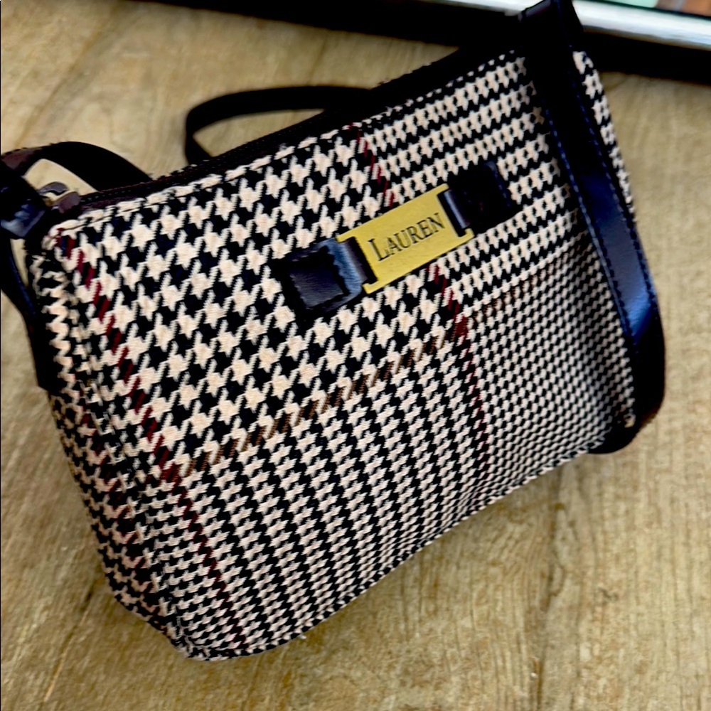 Ralph Lauren Houndstooth crossbody bag like new
